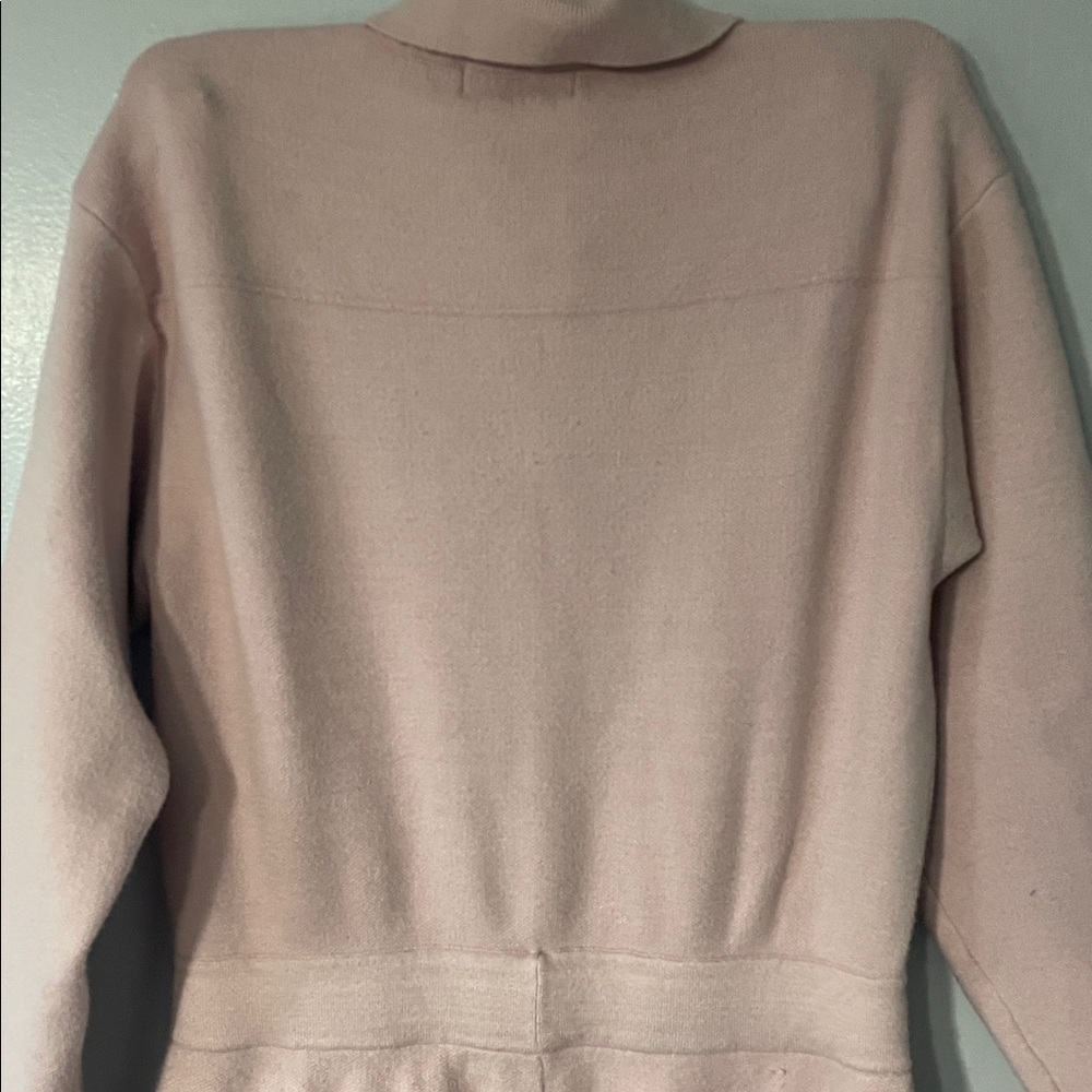 JustFab Blush Long Sleeve Button-Down romper - Picture 6 of 8